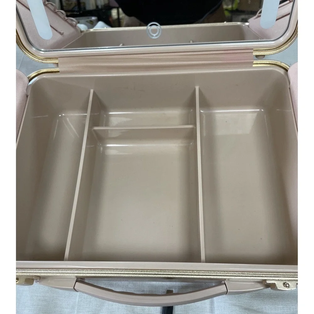 ROWNYEON Travel Makeup Case With Light Up Mirror - Portable Organizer and Train
